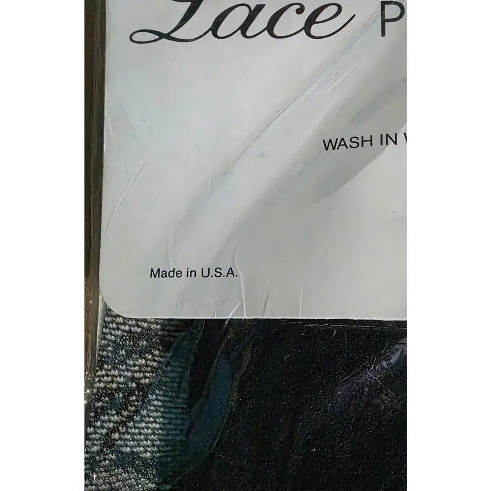 Vintage Lace Panty Hose Black Size S/M